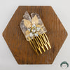 Clear Quartz Gold Floral Comb (Small) - Appalachian Gems