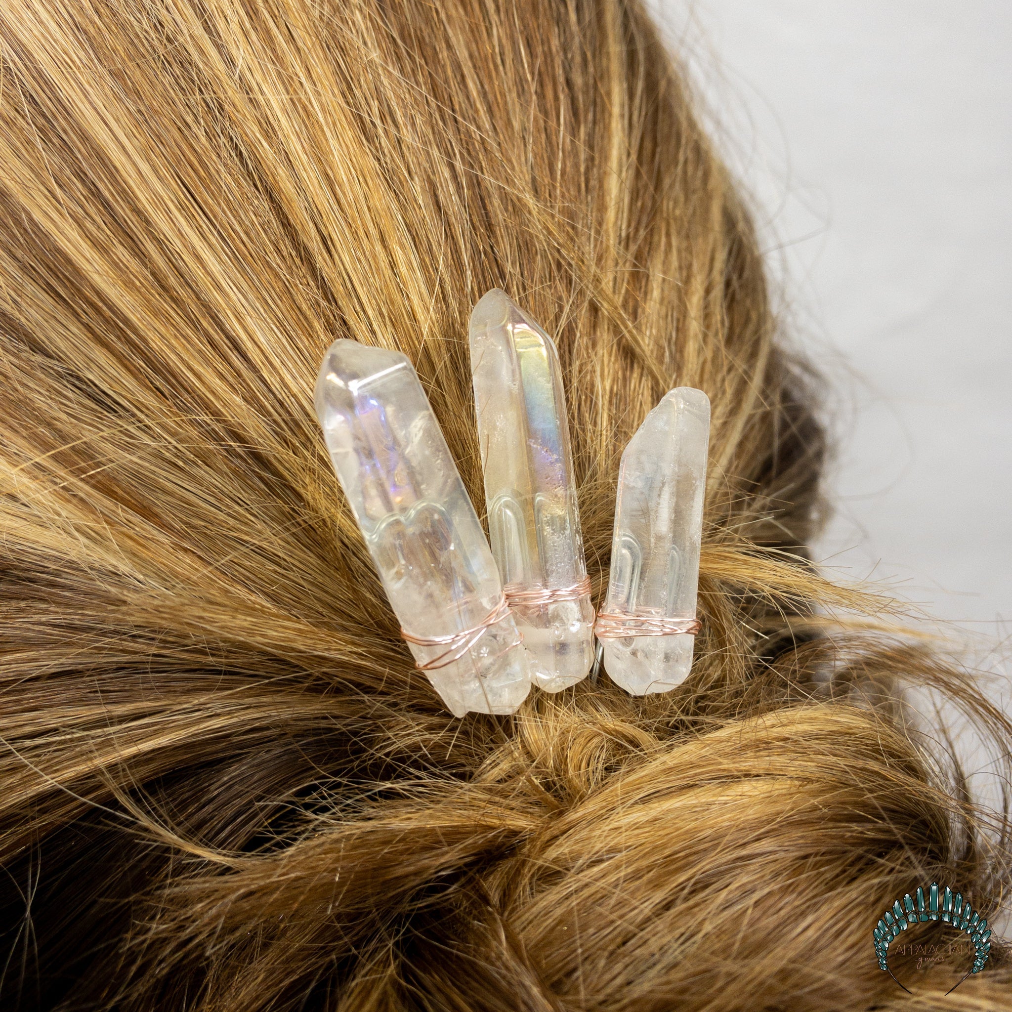 Angel Aura Quartz Hair Pins - Appalachian Gems