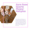 Aura Rose Quartz Floral Hair Pins - Appalachian Gems