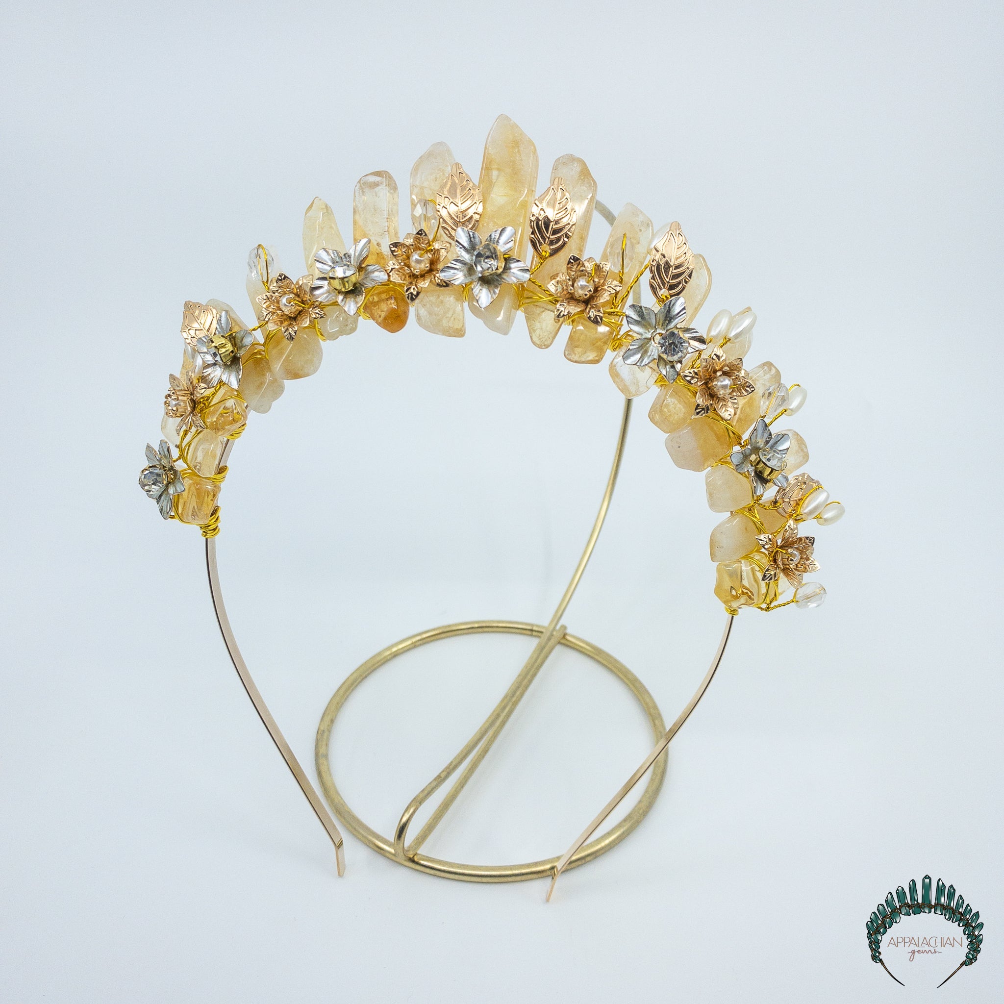 Citrine Crystal Flower Crown - Appalachian Gems