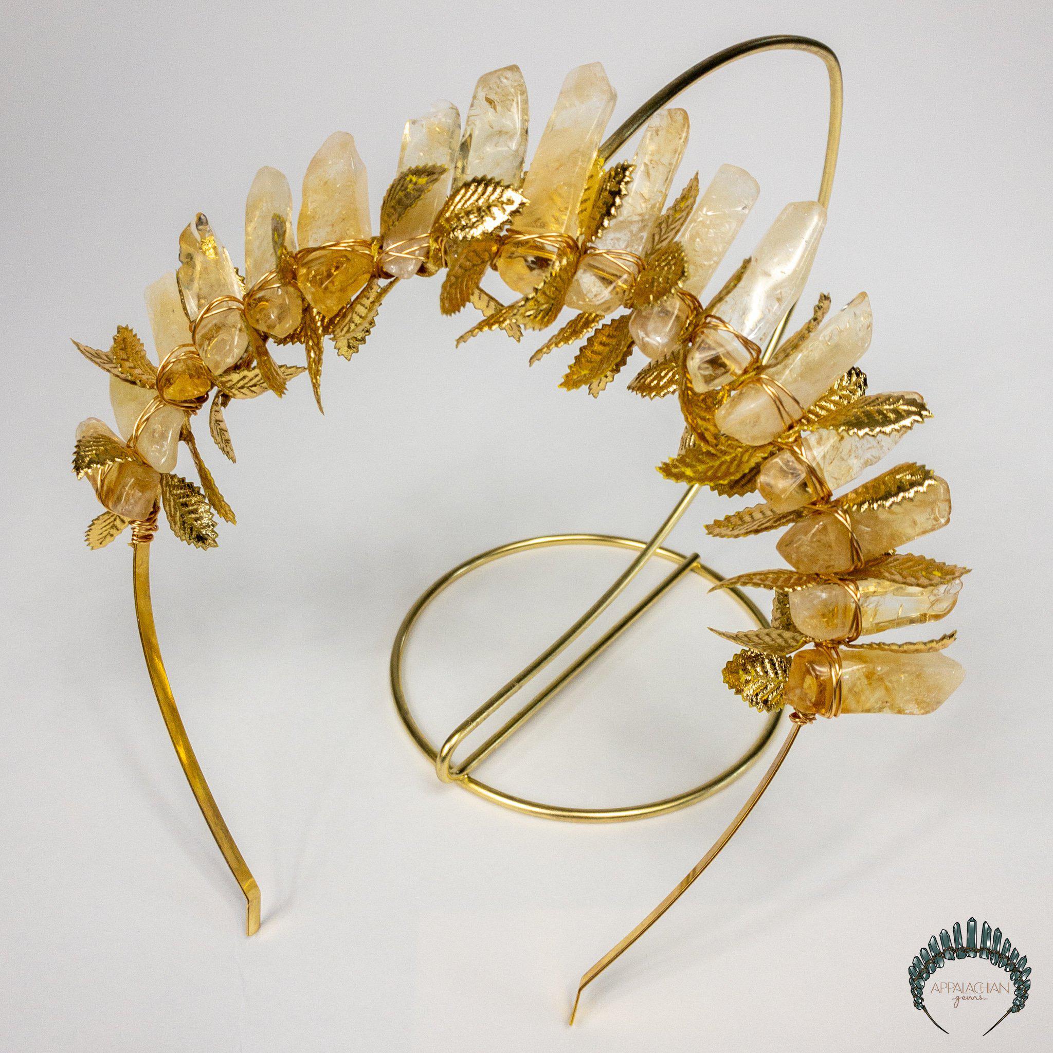 Citrine Crystal Goddess Crown - Appalachian Gems