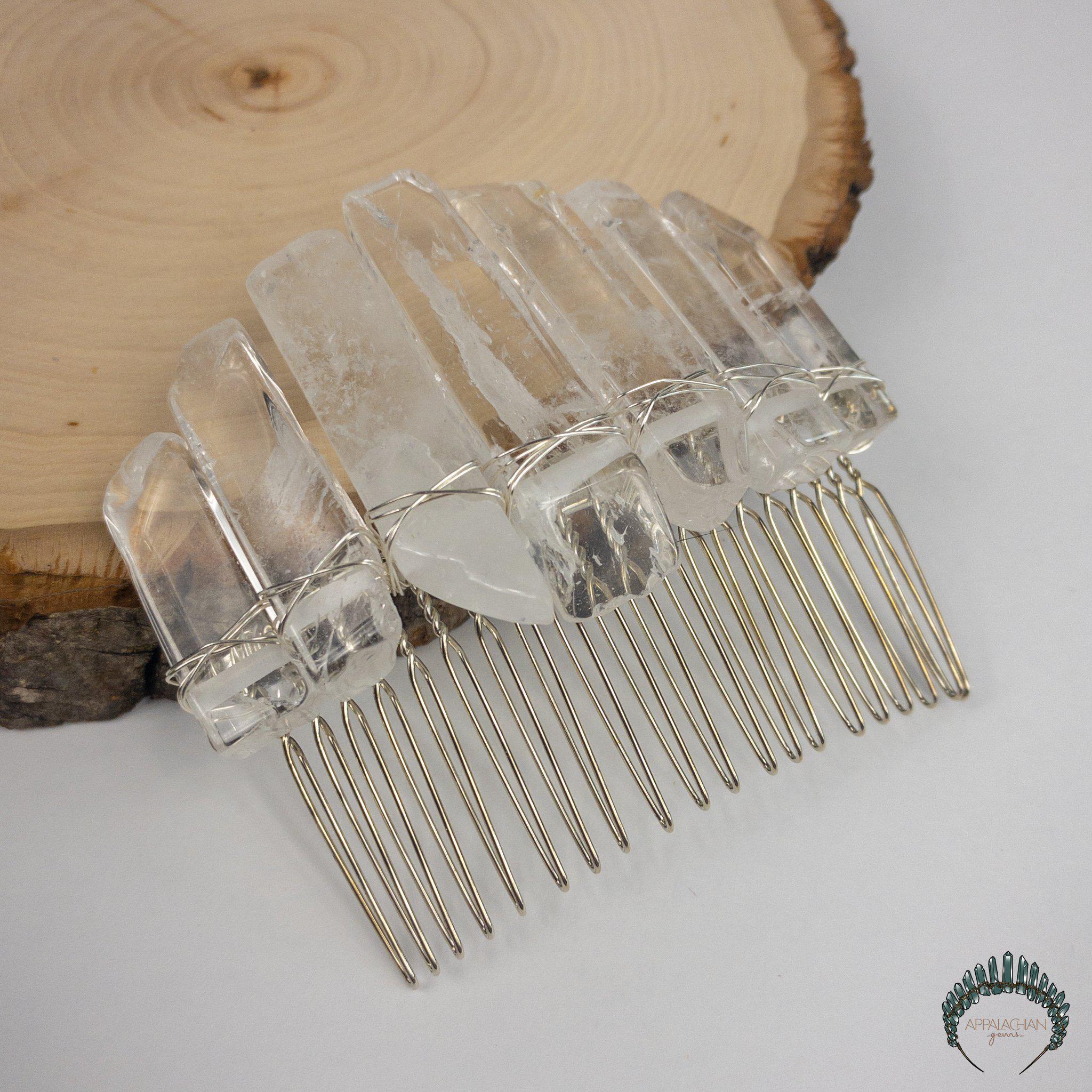 Clear Quartz Hair Comb - Appalachian Gems