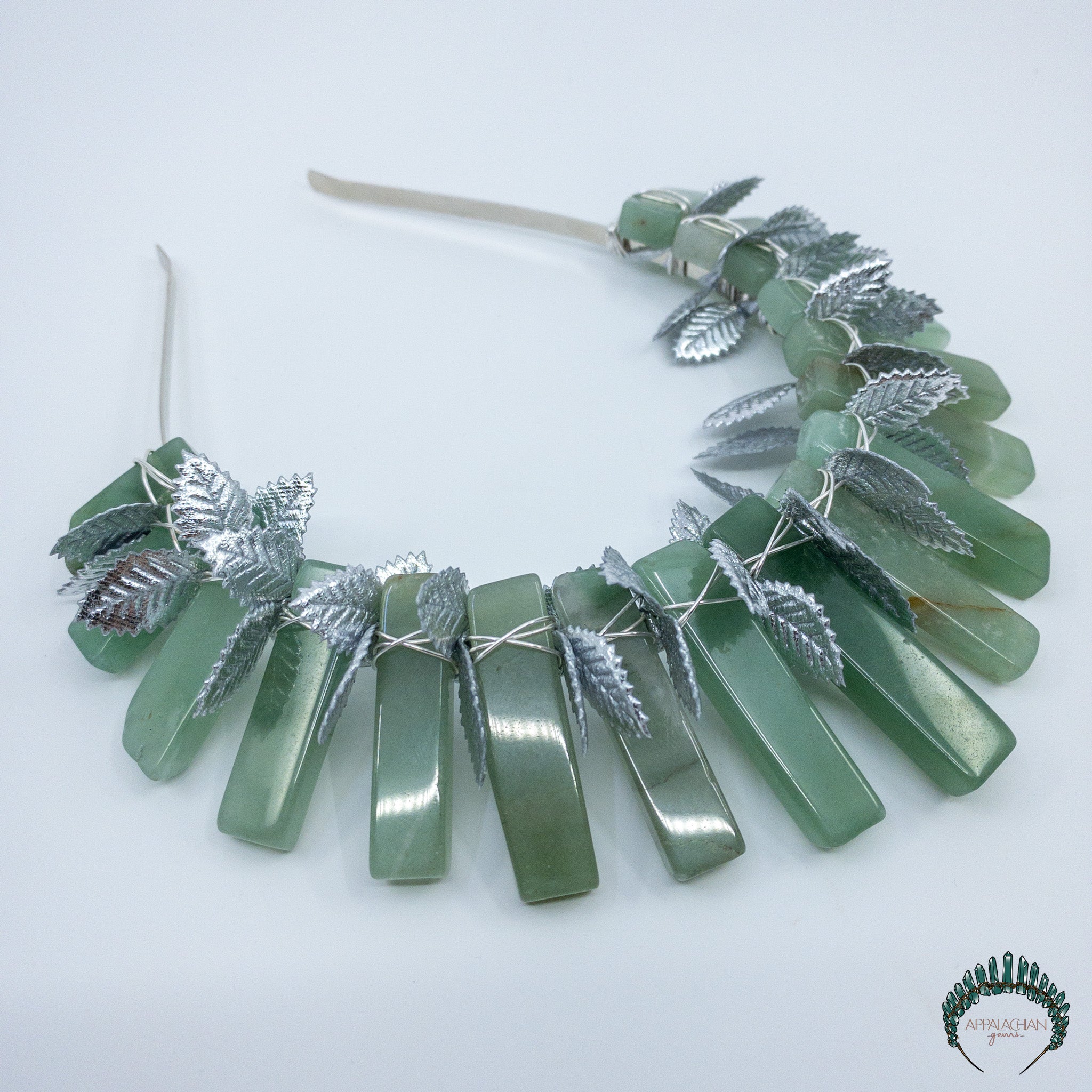 Green Aventurine Leaf Crown - Appalachian Gems