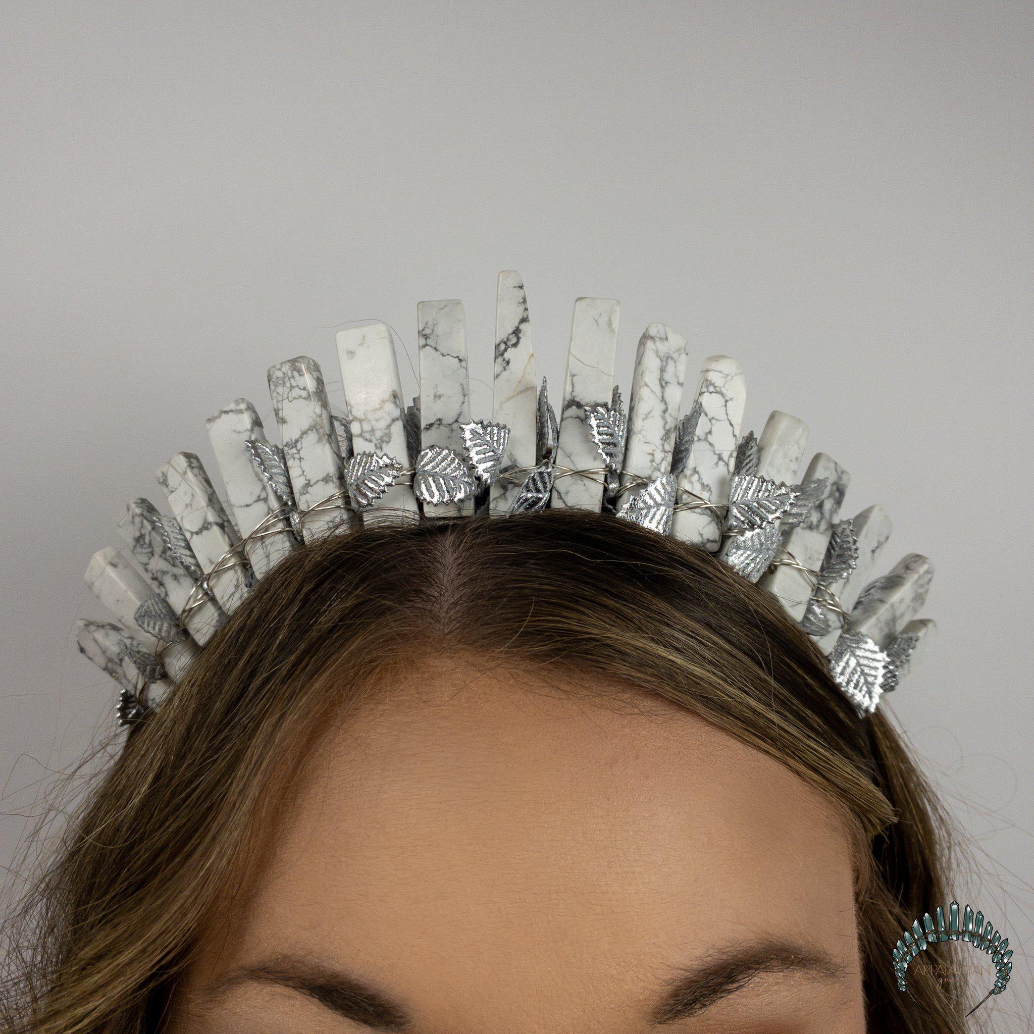 Howlite Crystal Goddess Crown - Appalachian Gems