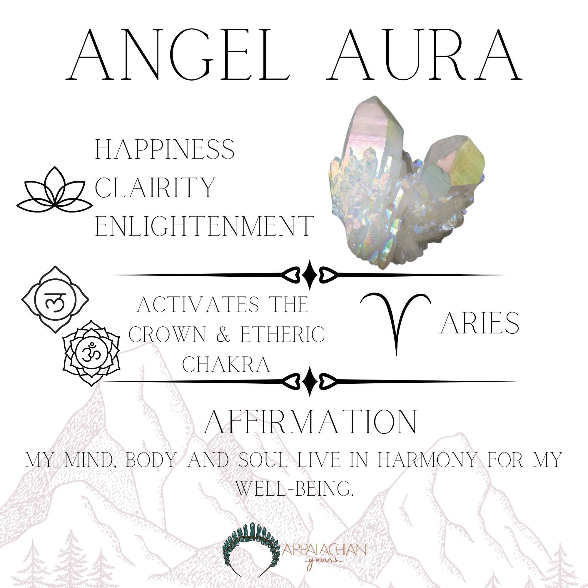 Polished Angel Aura Quartz Crown - Appalachian Gems