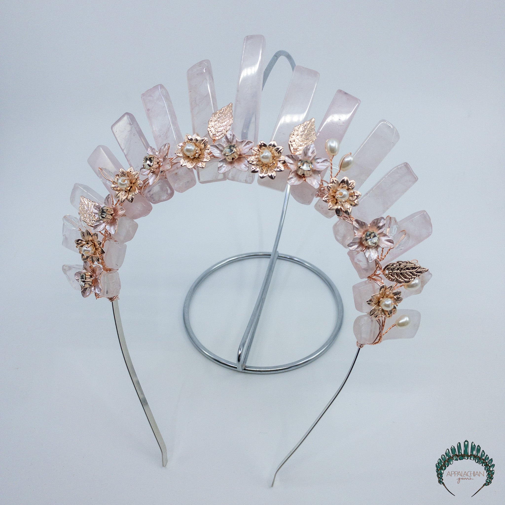 Rose Quartz Crystal Flower Crown - Appalachian Gems
