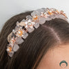 Rose Quartz Floral Headband - Appalachian Gems