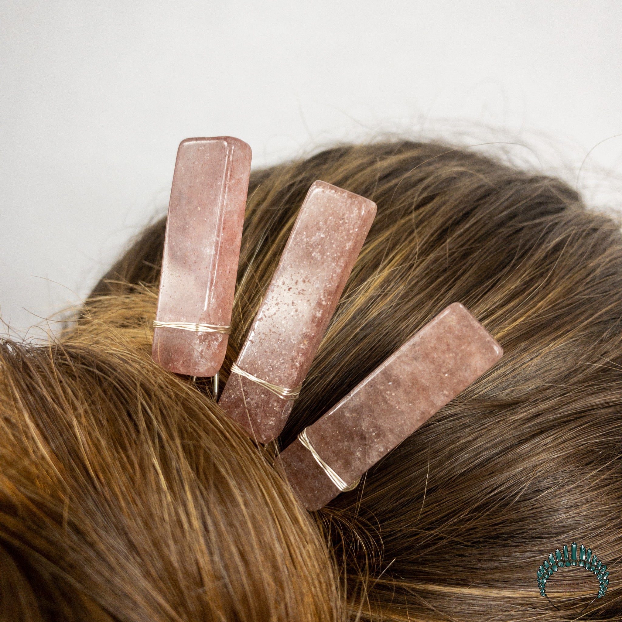Strawberry Quartz Hair Pins - Appalachian Gems